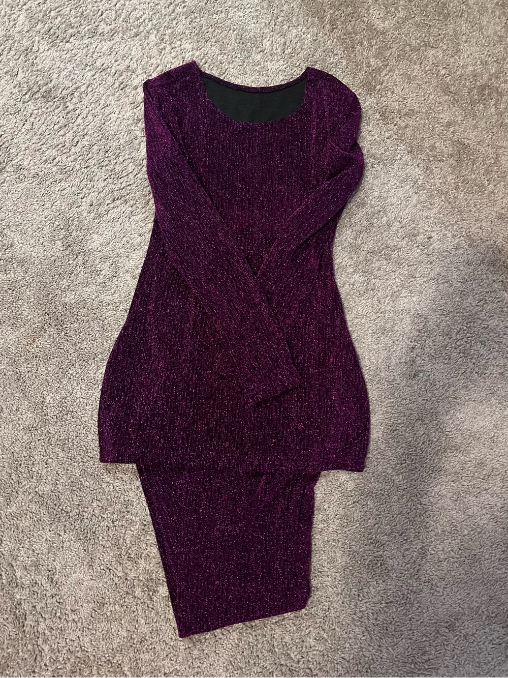 Women's Purple Sparkle Knit Pants Set
